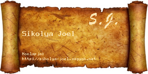Sikolya Joel névjegykártya